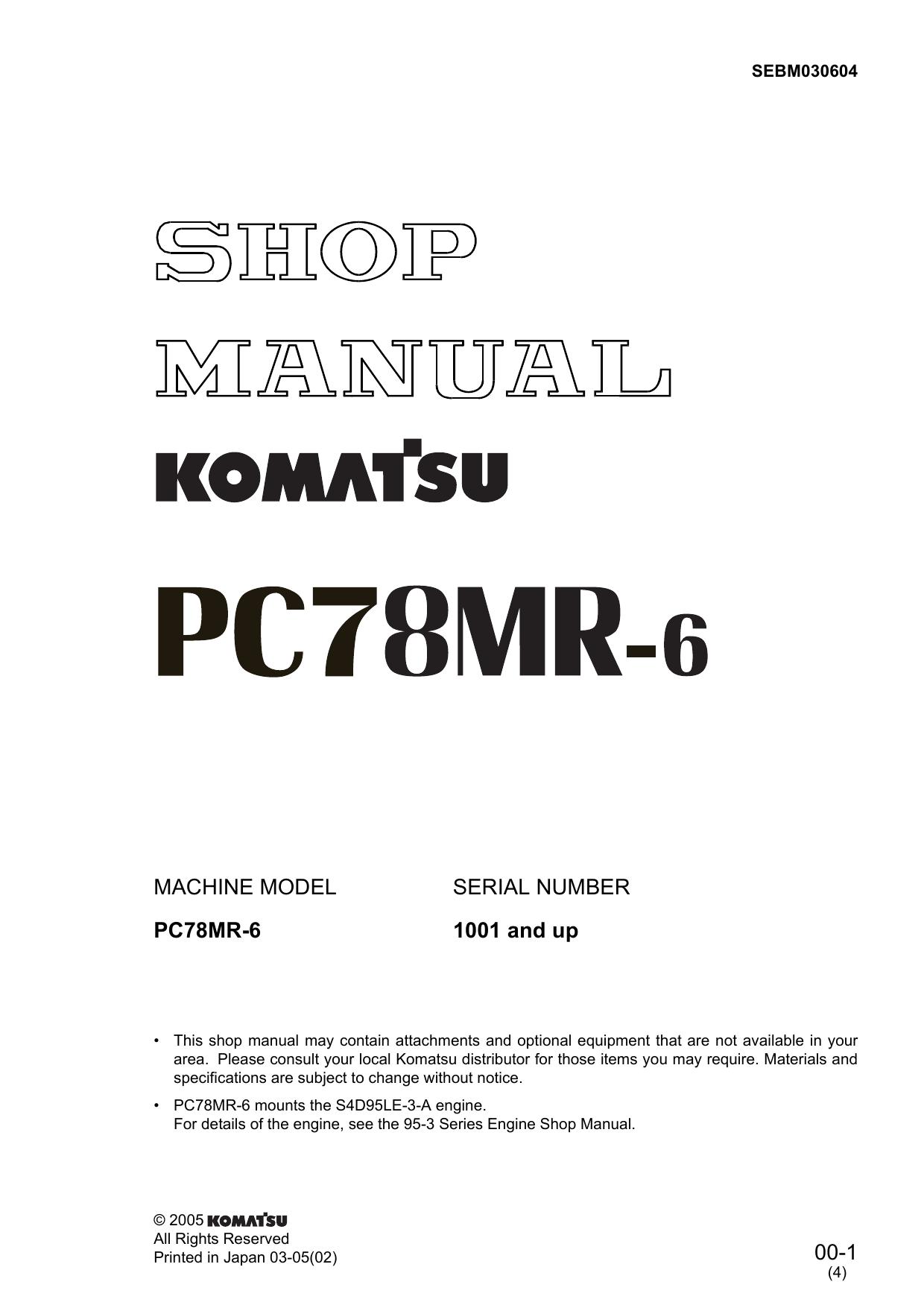 PC78MR-6  Shop Manual